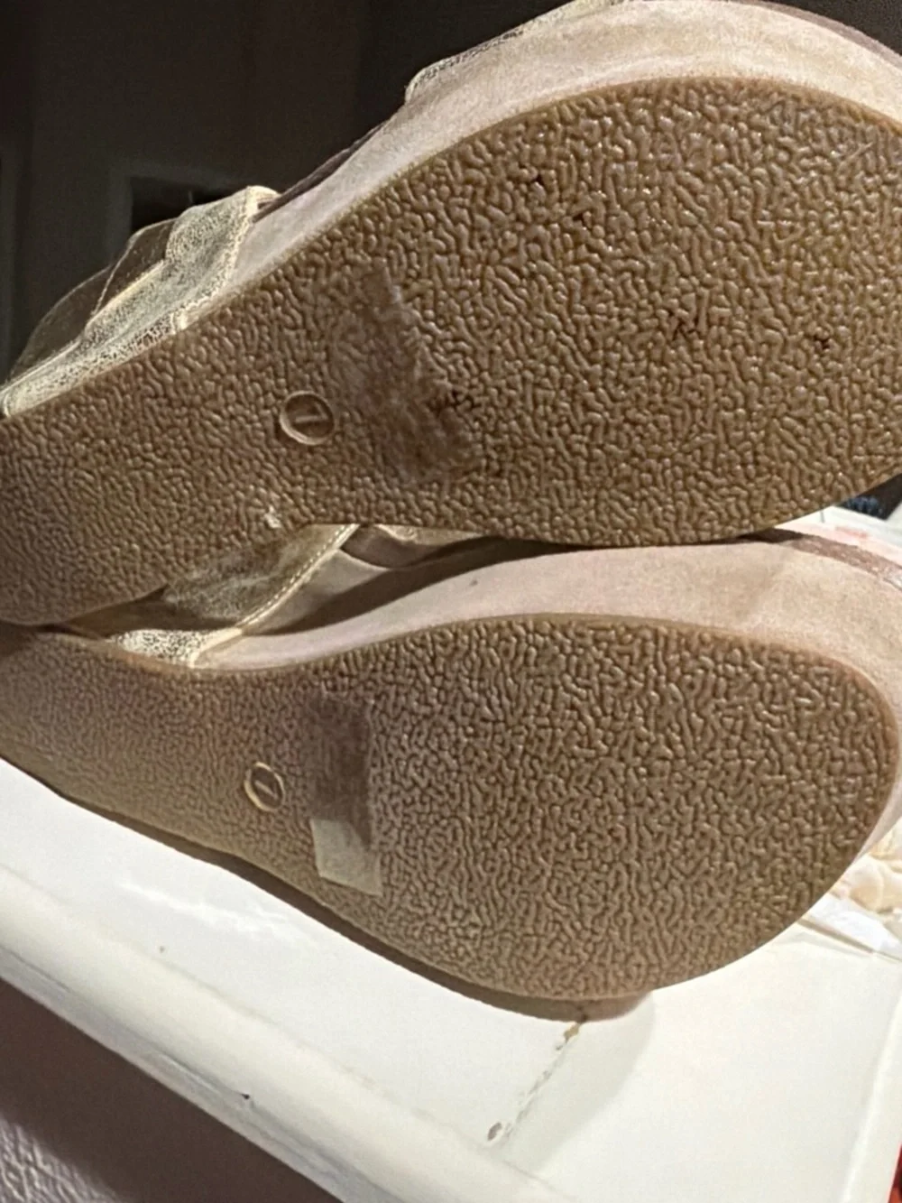 Nature Breeze Gold Platform Sandals